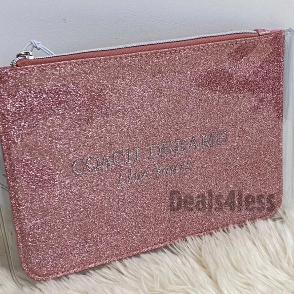 Coach Pouch Organizer Pink Shimmer Case Travel NWT - Picture 2 of 4